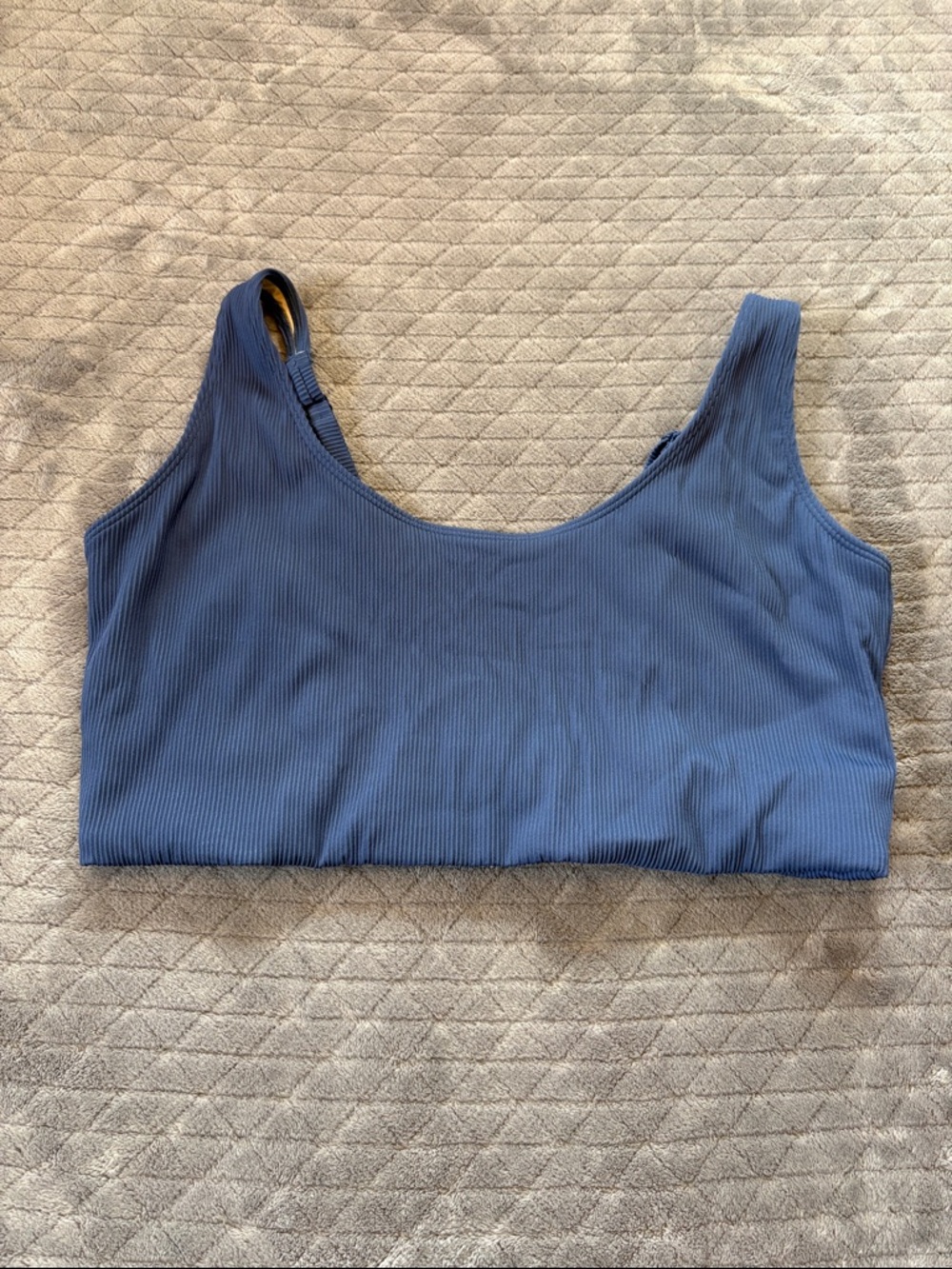 Old Navy Blue Ribbed Scoop Bikini Top